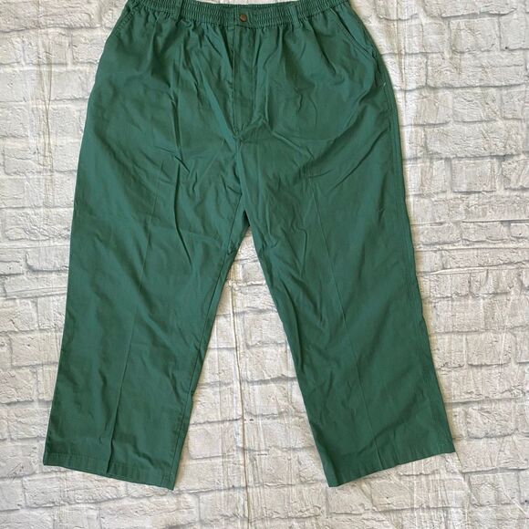 Haband Casual Joe men 38 cotton blend pull on elastic waist casual pants green - Picture 1 of 12